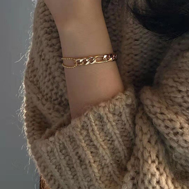 Adjustable Bracelet | 18K Vintage Gold Plated Stainless Steel, Hypoallergenic 1