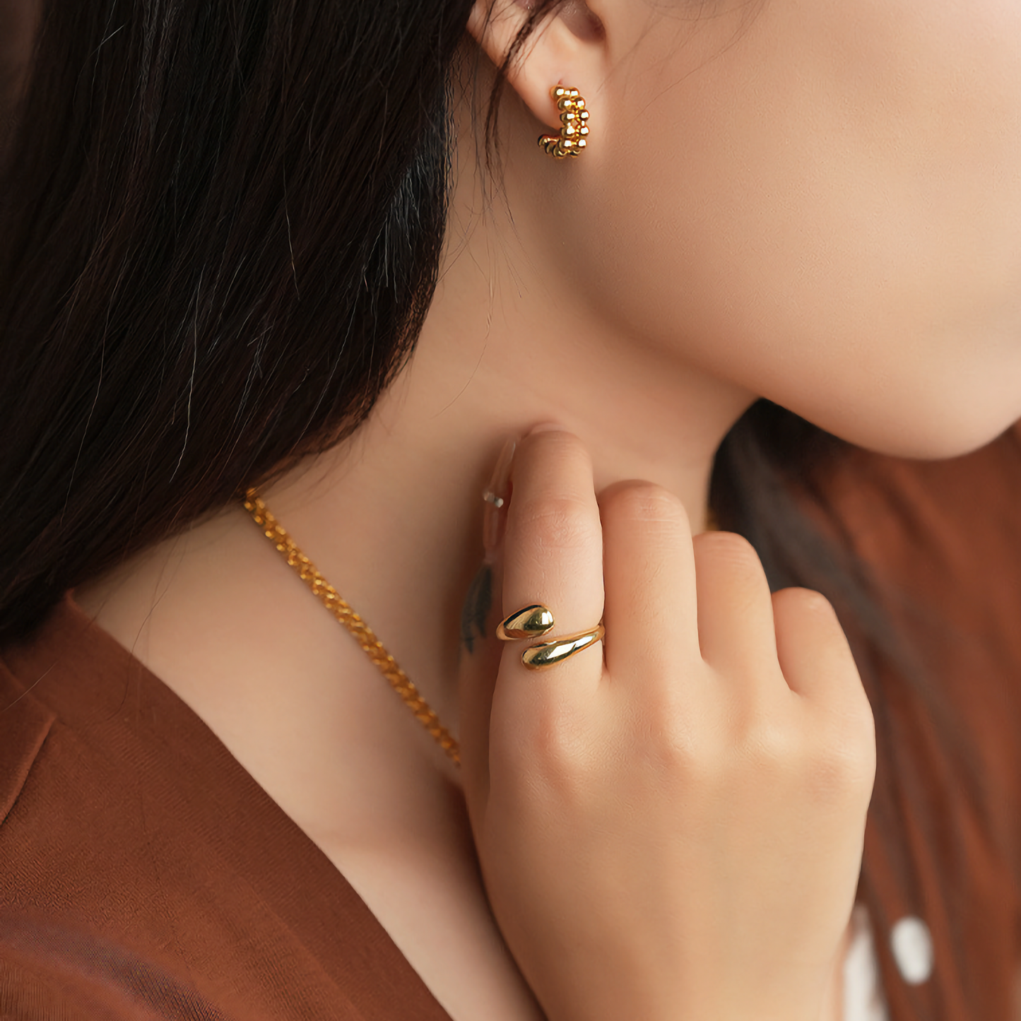 Adjustable Gold Ring | Ethically Sourced 18k Gold-Plated Stainless Steel 1