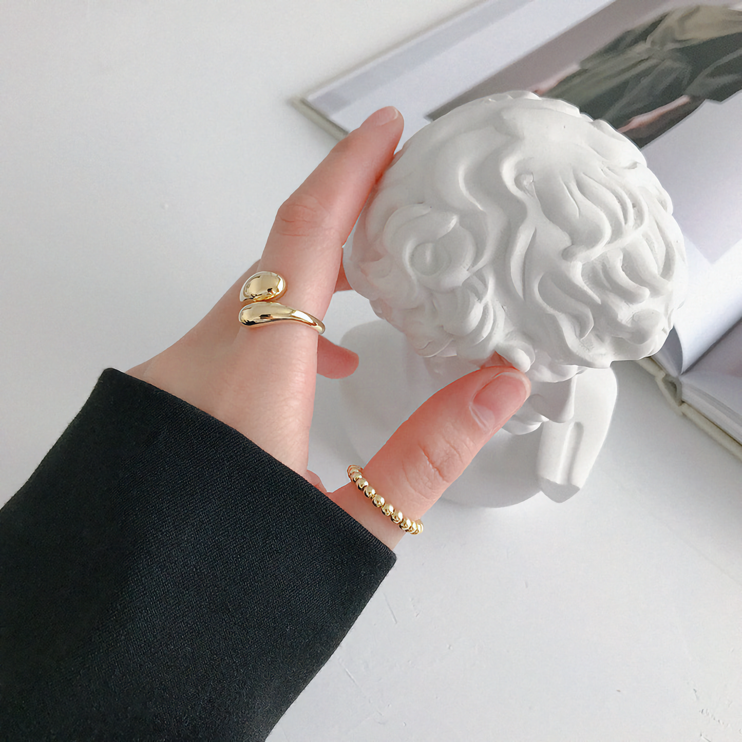 Adjustable Gold Ring | Ethically Sourced 18k Gold-Plated Stainless Steel 2