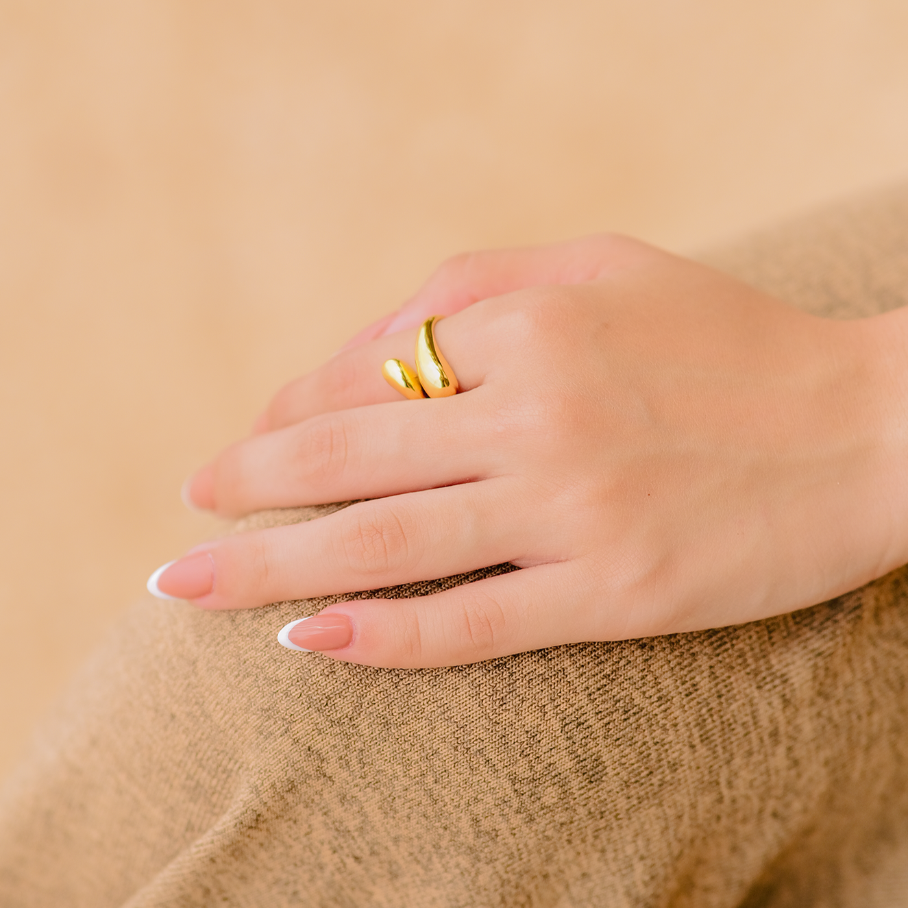 Adjustable Gold Ring | Ethically Sourced 18k Gold-Plated Stainless Steel 3