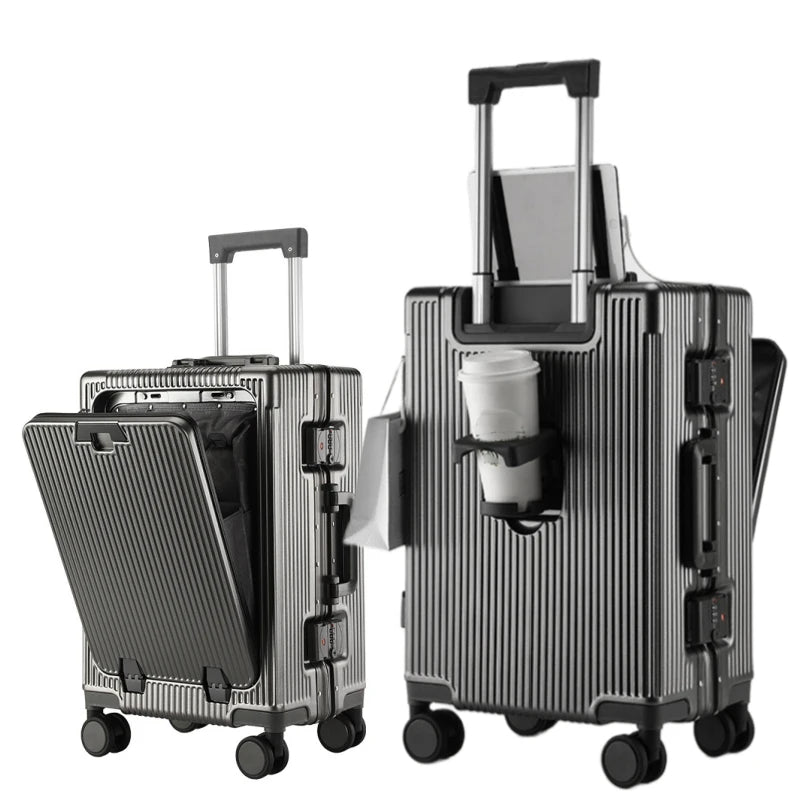 Aluminum Carry-On Suitcase | Durable Hardshell with USB Charging Port 2