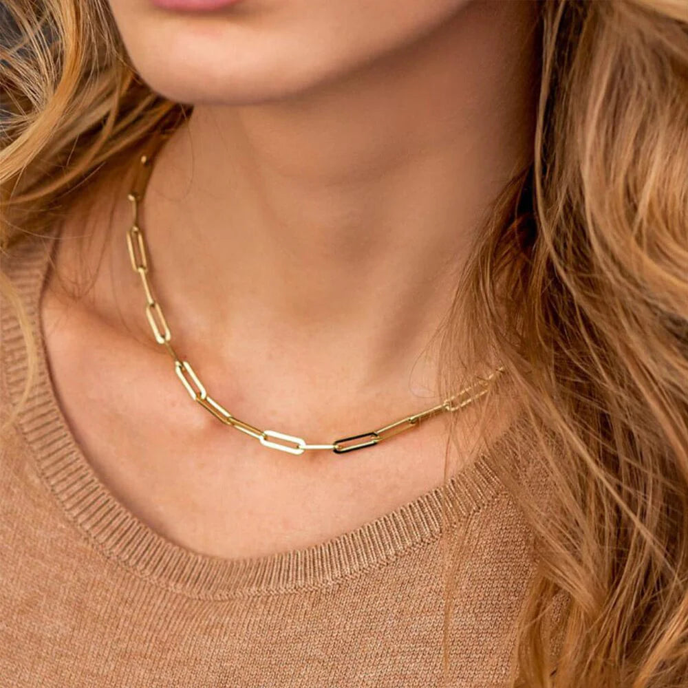 Amber Gold Chain Necklace | Durable Stainless Steel-Plated 14k Gold 1