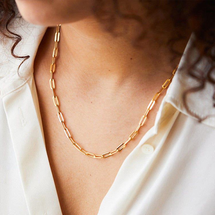 Amber Gold Chain Necklace | Durable Stainless Steel-Plated 14k Gold 2
