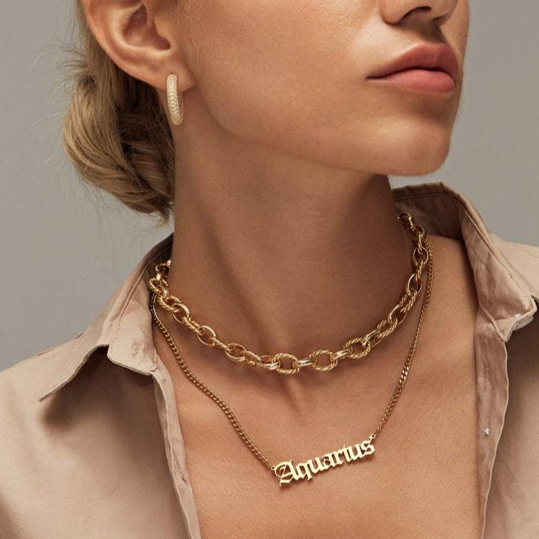 Astro Zodiac Necklace | 18K Gold/Silver Plated Stainless Steel 0