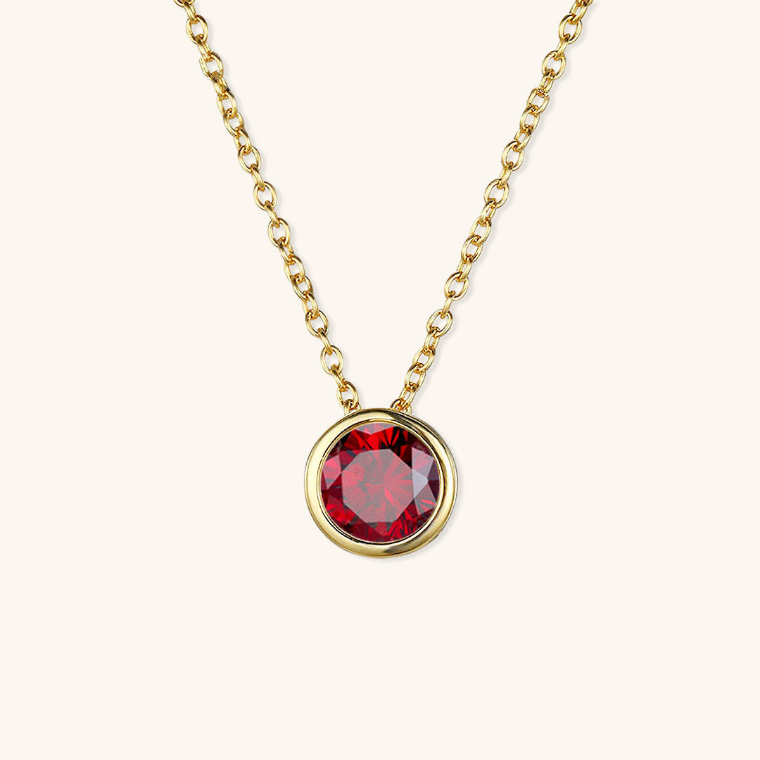 Birthstone Necklace | Gold Pendant with Sparkling Gemstone 0