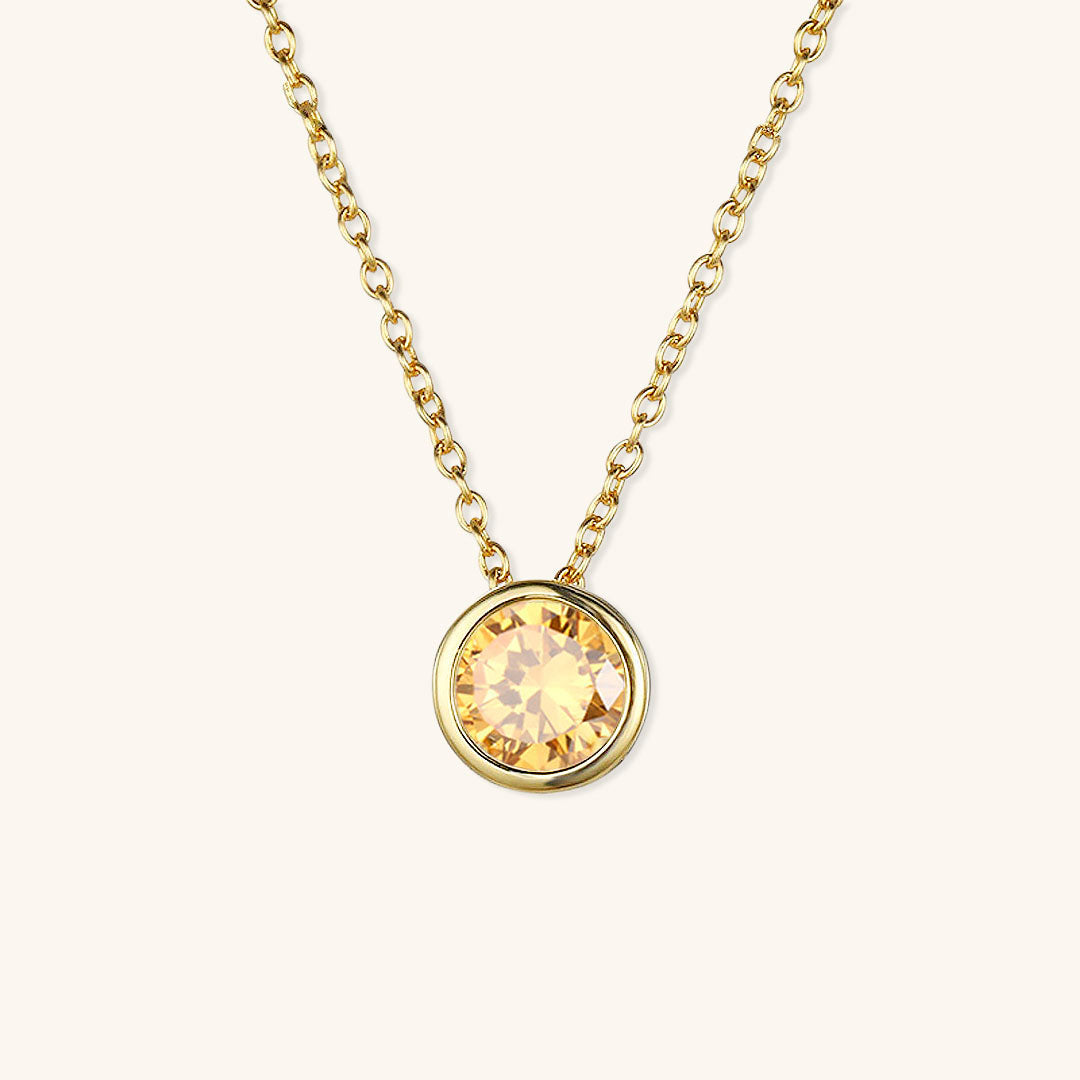 Birthstone Necklace | Gold Pendant with Sparkling Gemstone 18
