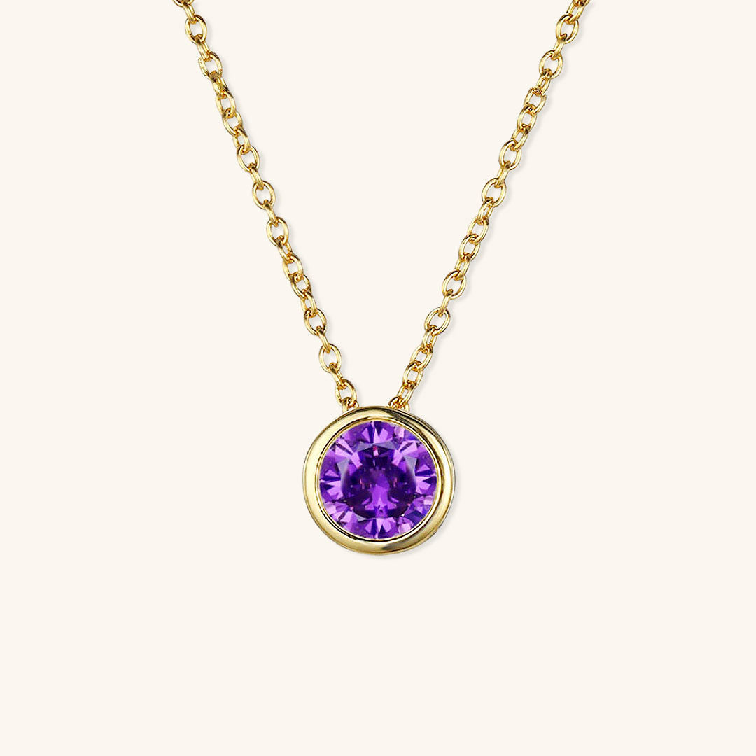 Birthstone Necklace | Gold Pendant with Sparkling Gemstone 26