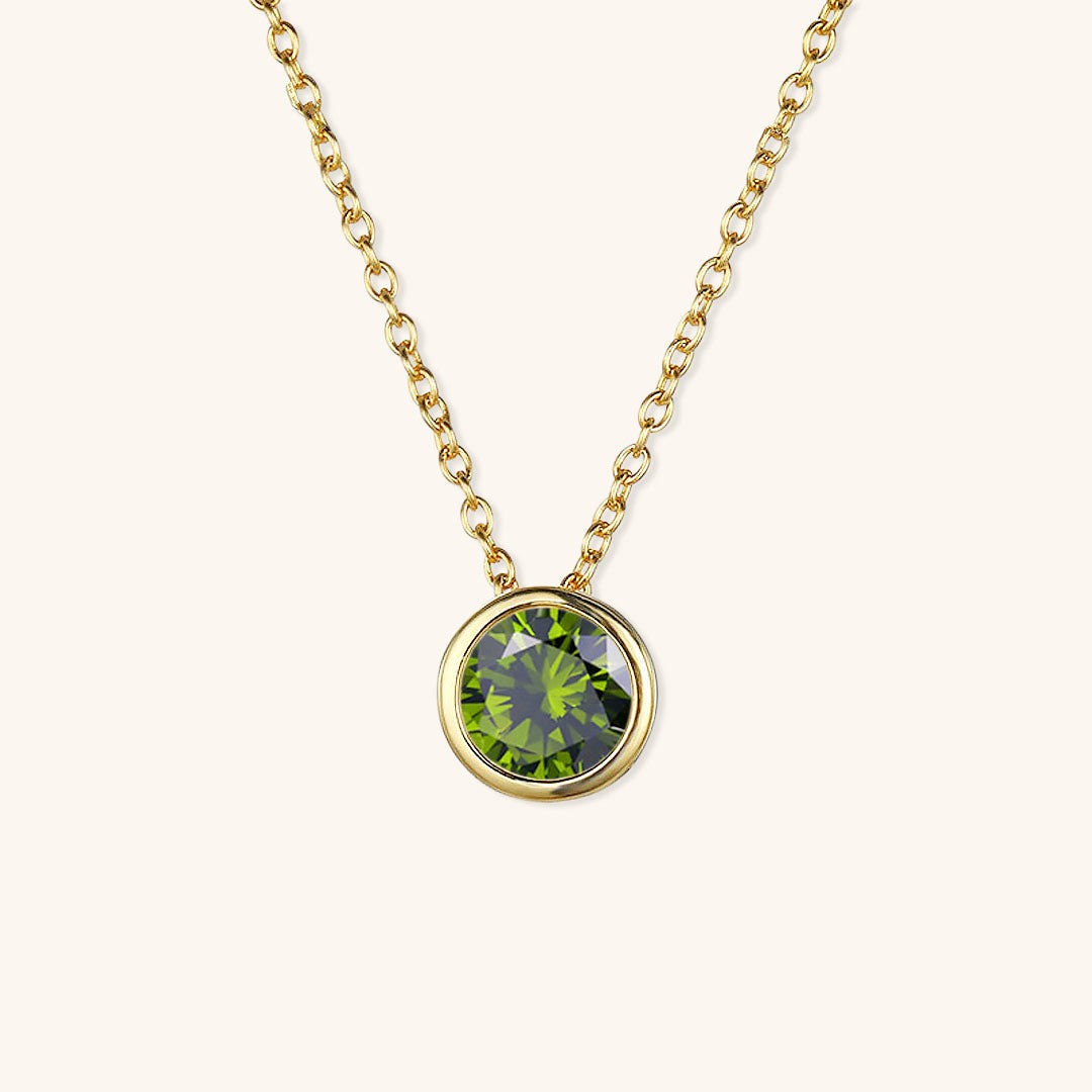 Birthstone Necklace | Gold Pendant with Sparkling Gemstone 29