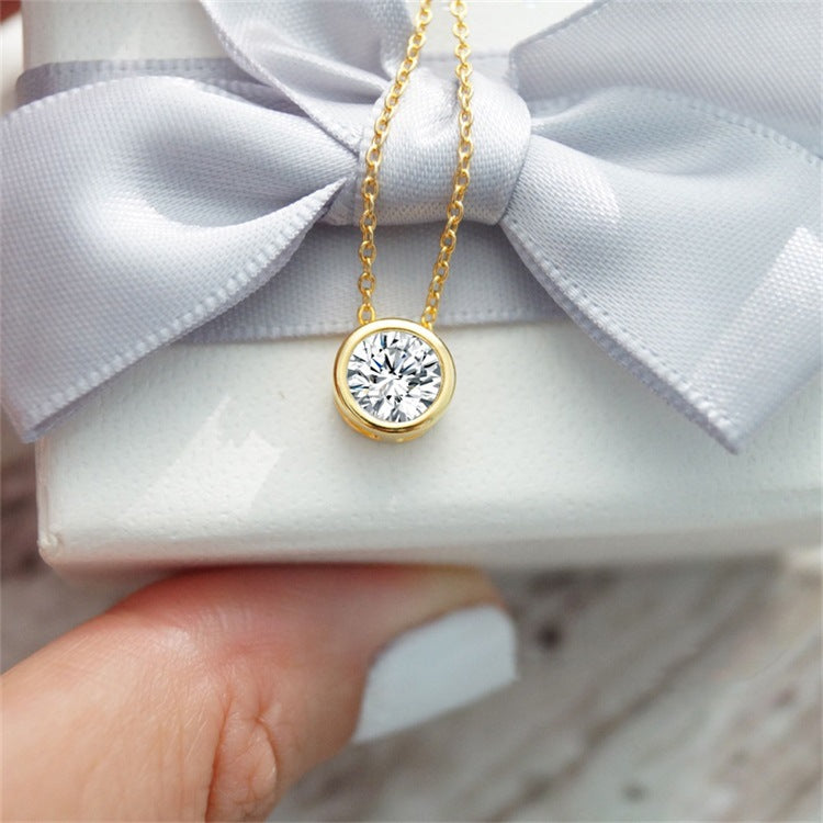 Birthstone Necklace | Gold Pendant with Sparkling Gemstone 3