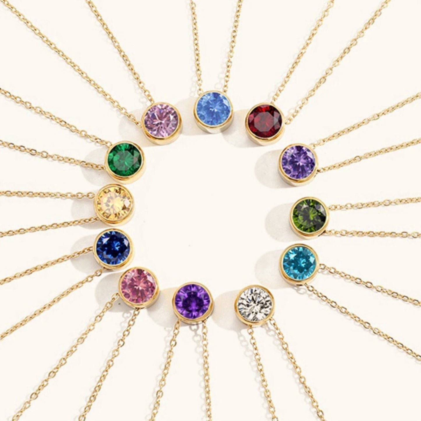 Birthstone Necklace | Gold Pendant with Sparkling Gemstone 5