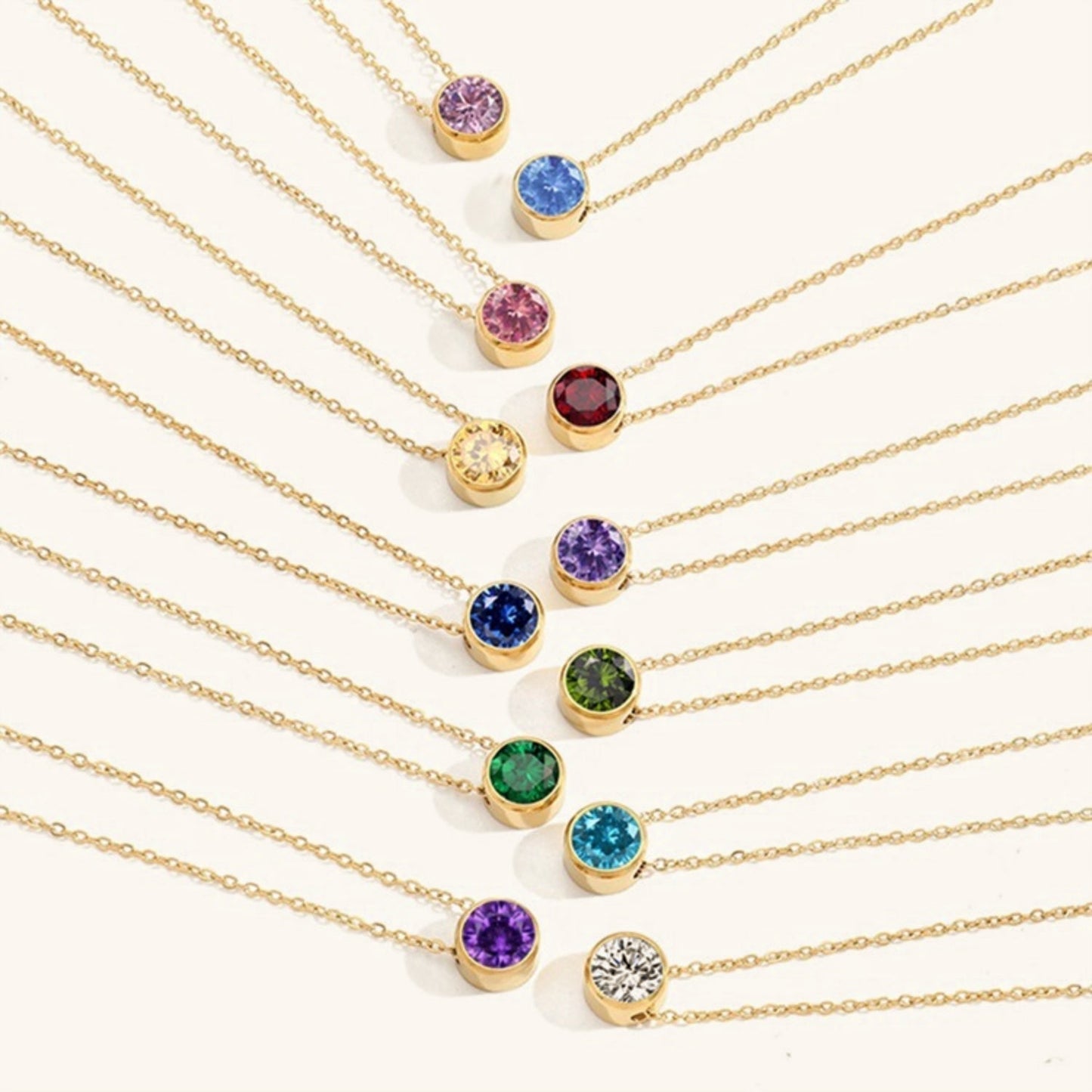 Birthstone Necklace | Gold Pendant with Sparkling Gemstone 6