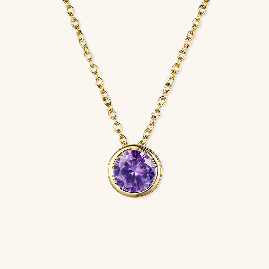 Birthstone Necklace | Gold Pendant with Sparkling Gemstone 7