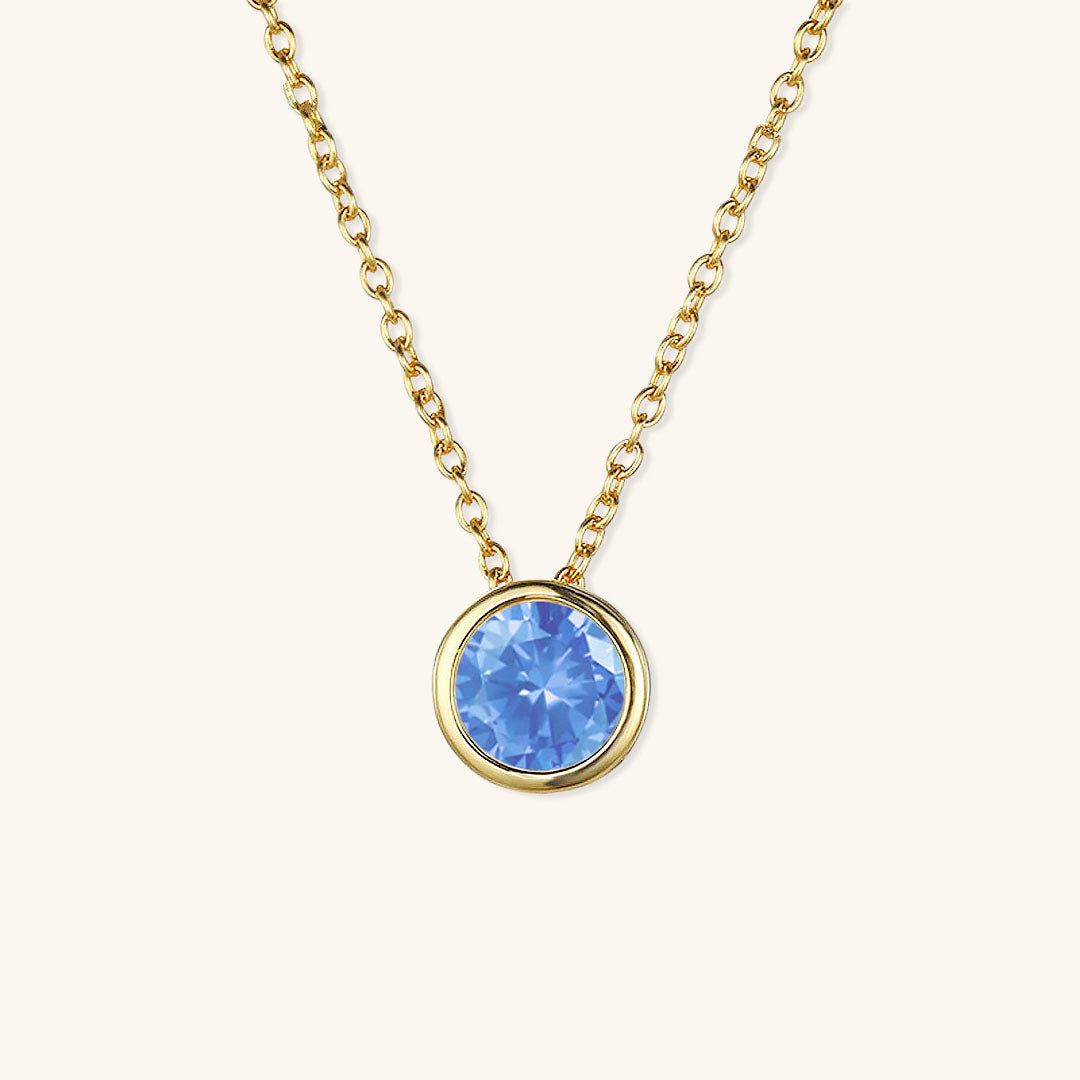 Birthstone Necklace | Gold Pendant with Sparkling Gemstone 8