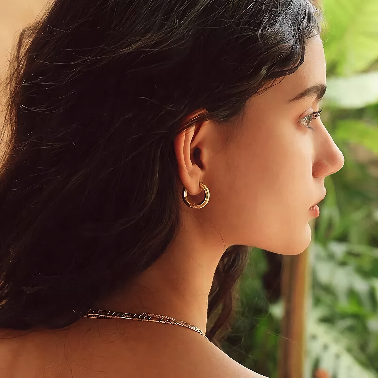 Bold Round Hoops | Ethically Sourced 18k Gold-Plated Stainless Steel 1