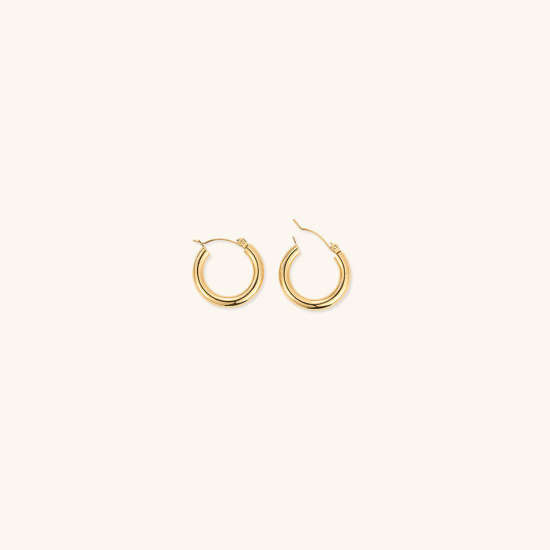 Broad Round Hoops | Ethically Sourced 18k Gold-Plated Stainless Steel 4