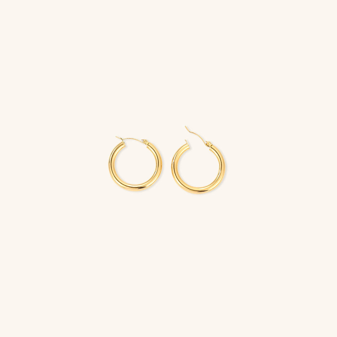 Broad Round Hoops | Ethically Sourced 18k Gold-Plated Stainless Steel 5
