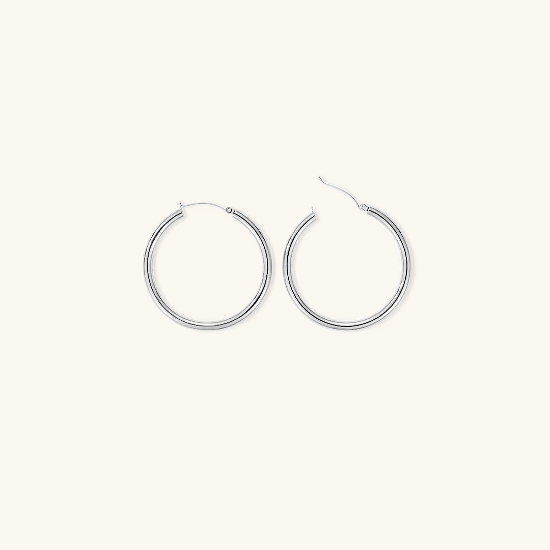 Broad Round Hoops | Ethically Sourced 18k Gold-Plated Stainless Steel 7