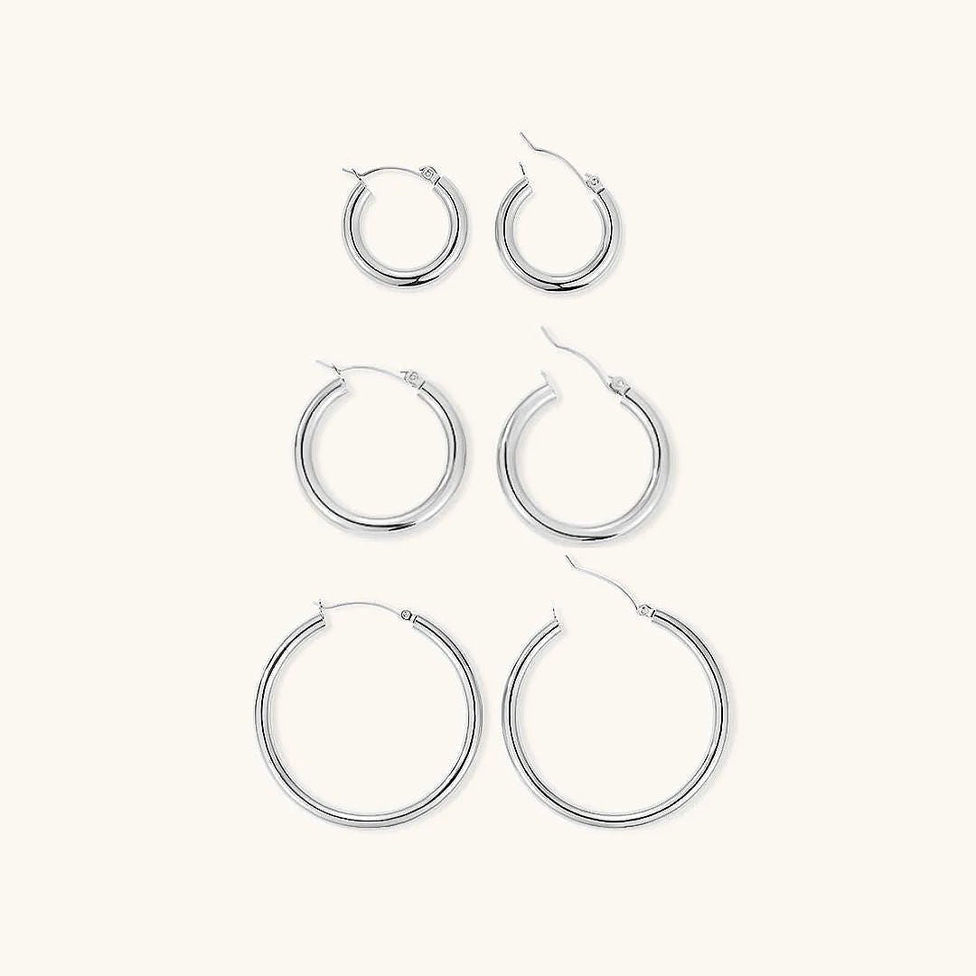 Broad Round Hoops | Ethically Sourced 18k Gold-Plated Stainless Steel 9