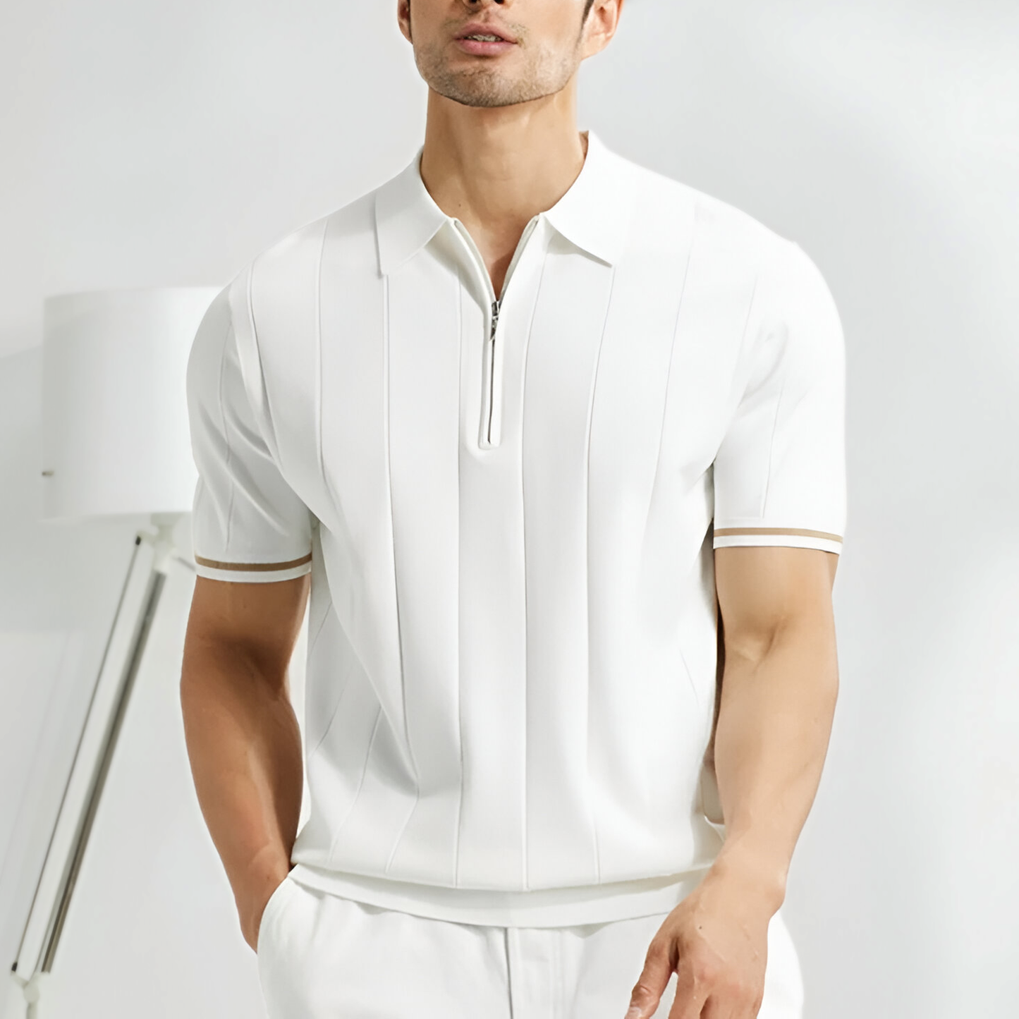 Retro Luxury Zip Polo
