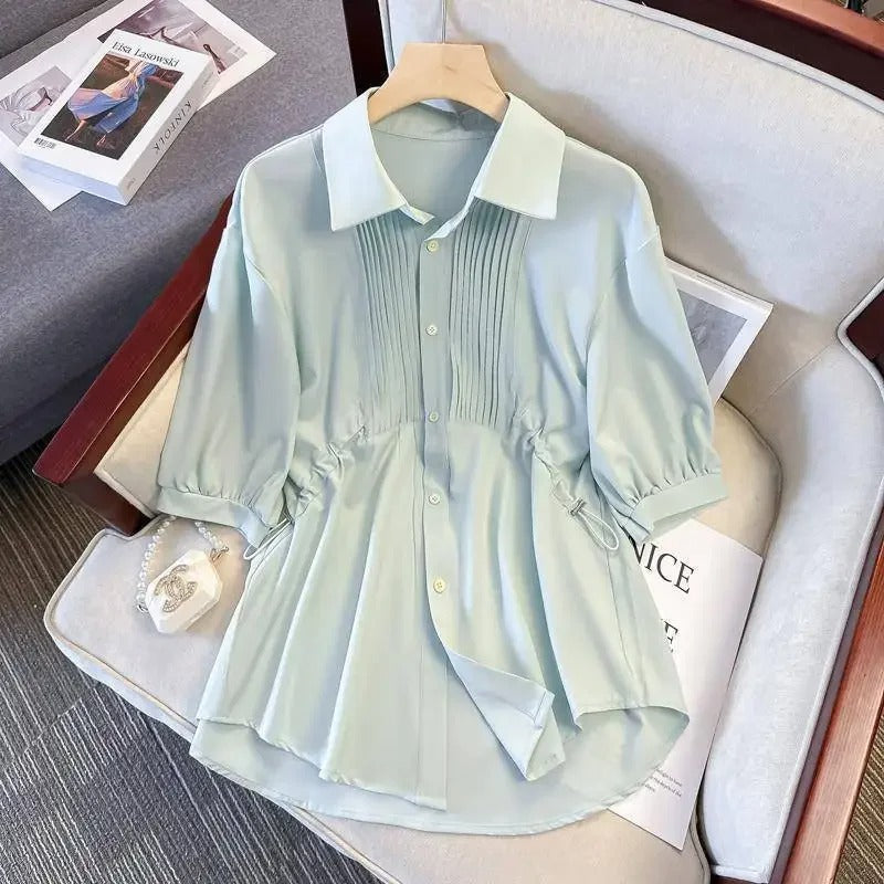 Chic Women's Long Sleeve Shirt | Cotton Linen Blend 1