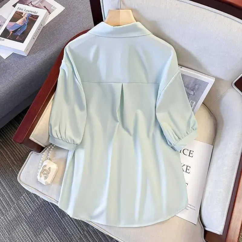 Chic Women's Long Sleeve Shirt | Cotton Linen Blend 4
