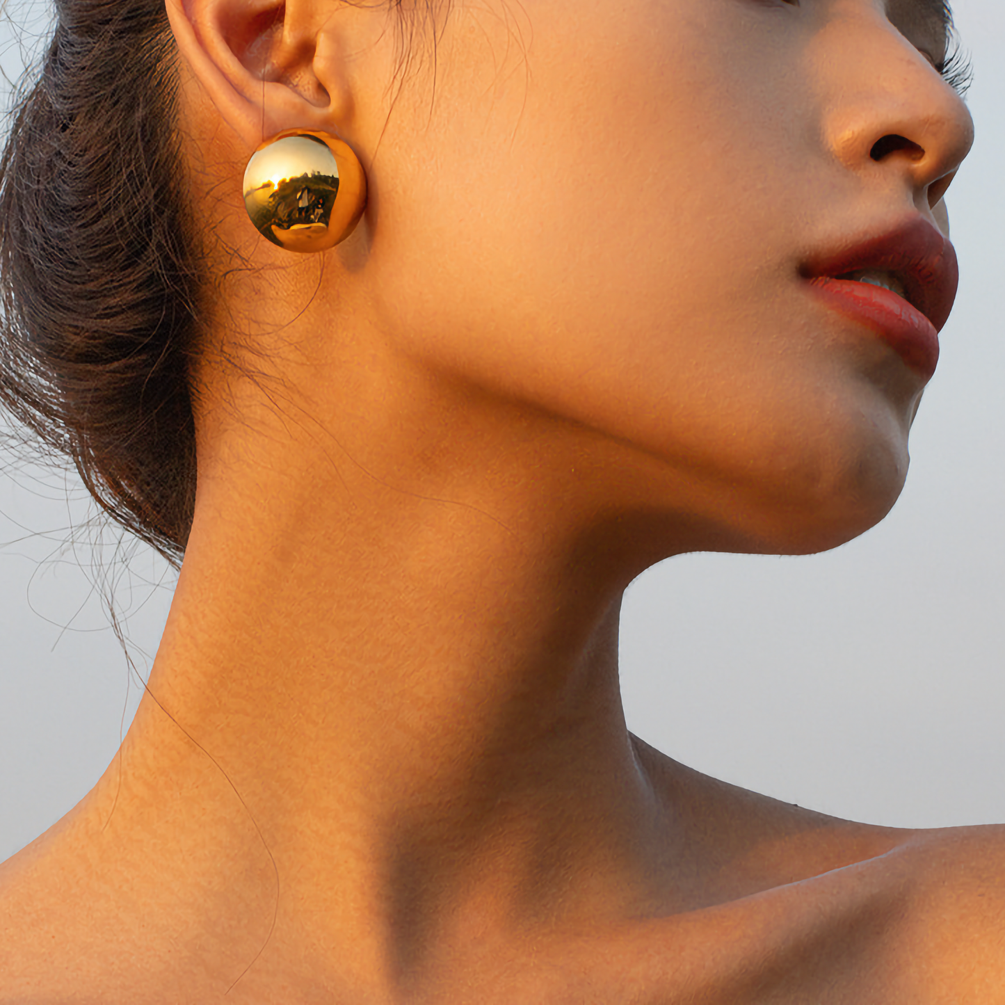 Chunky Gold Stud Earrings | Hypoallergenic 18k Gold with Timeless Design 1