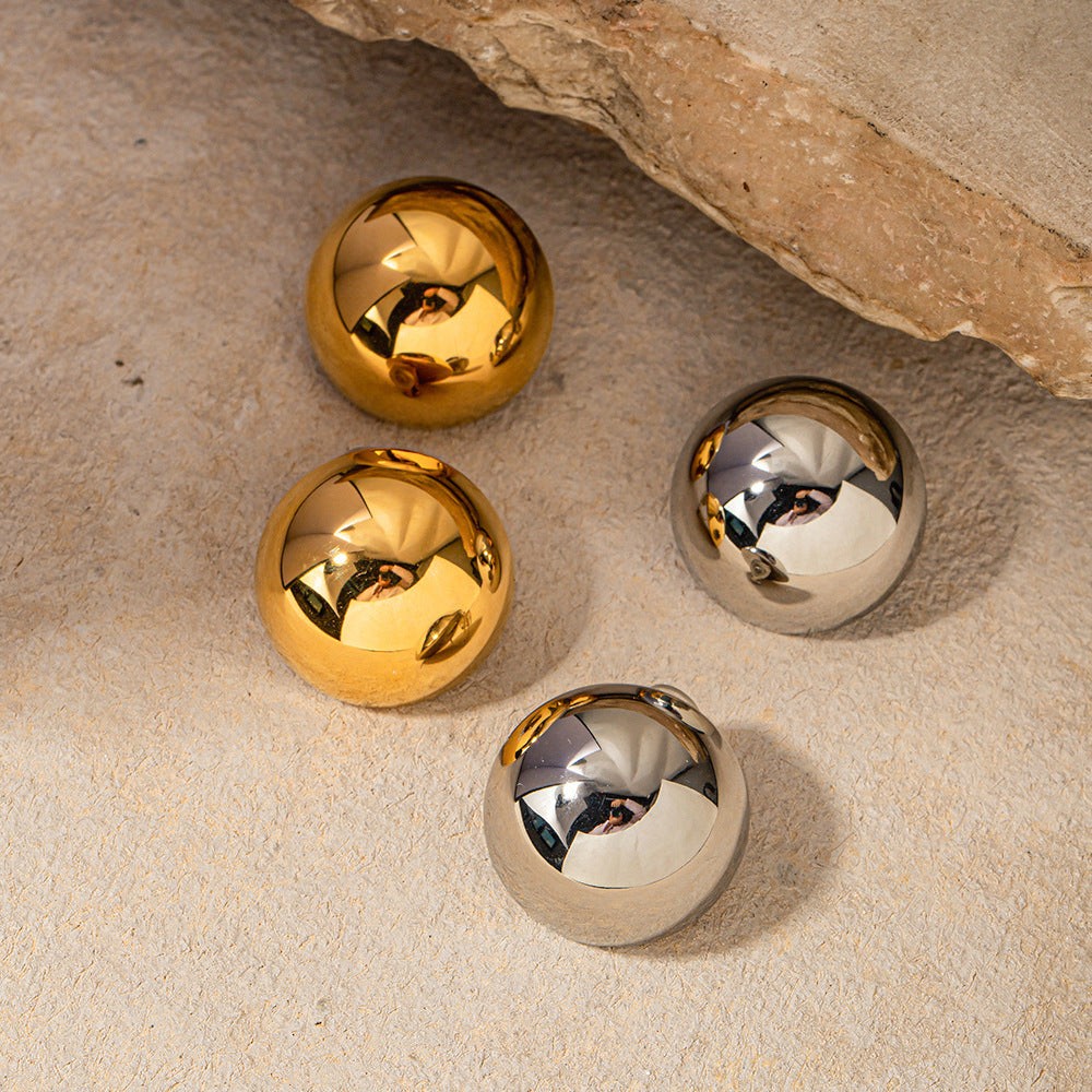 Chunky Gold Stud Earrings | Hypoallergenic 18k Gold with Timeless Design 4