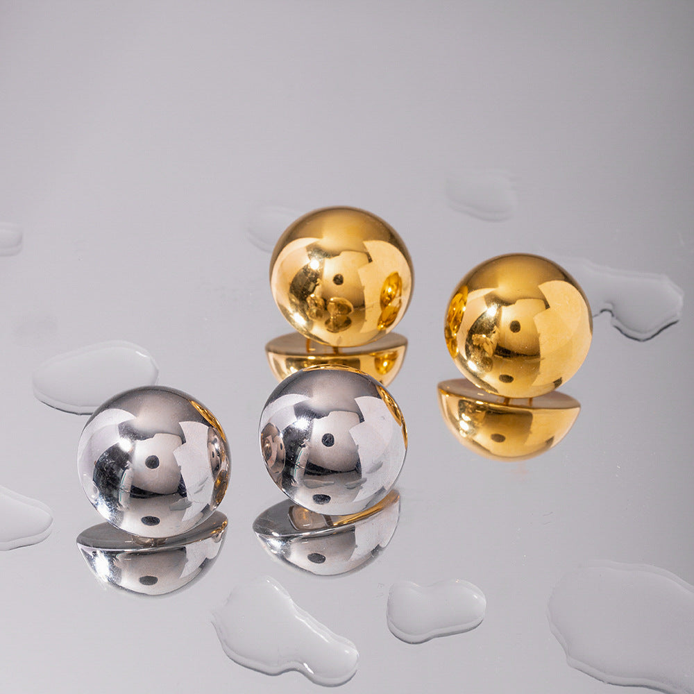 Chunky Gold Stud Earrings | Hypoallergenic 18k Gold with Timeless Design 5