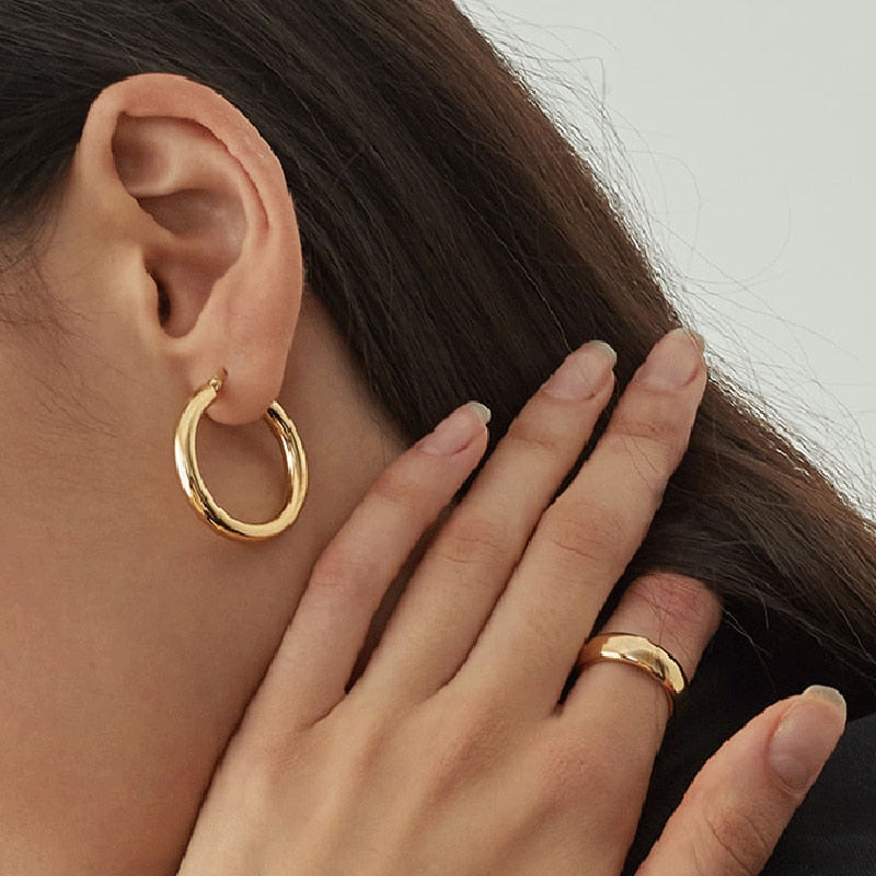 Classic Hoop Earrings | Tarnish-Free Stainless Steel with Secure Closure 0
