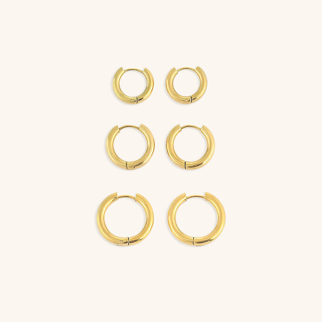 Classic Round Hoops | Ethically Sourced Stainless Steel-Plated 14k Gold 0