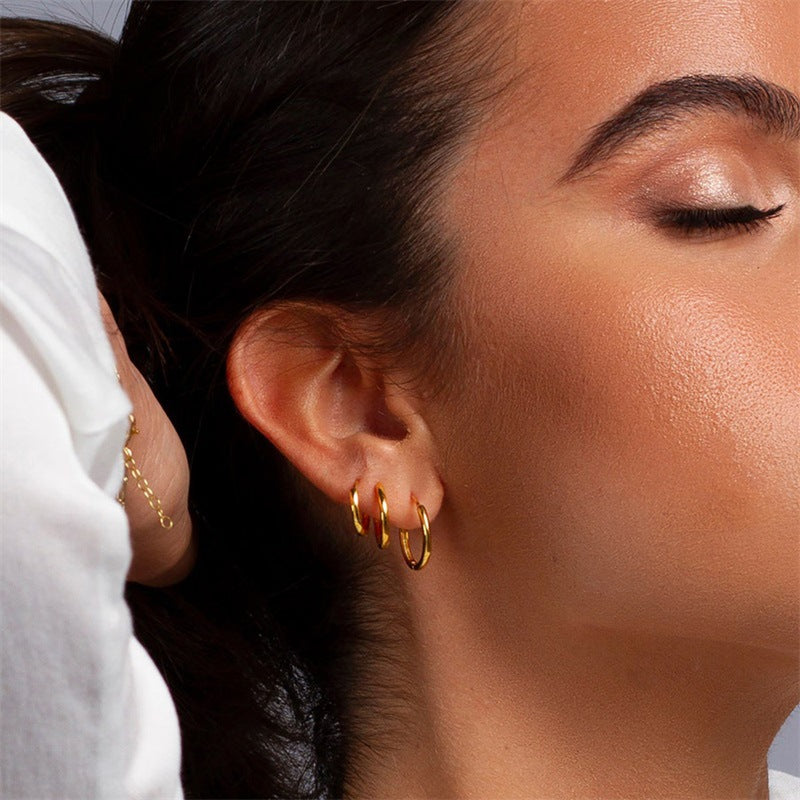 Classic Round Hoops | Ethically Sourced Stainless Steel-Plated 14k Gold 2