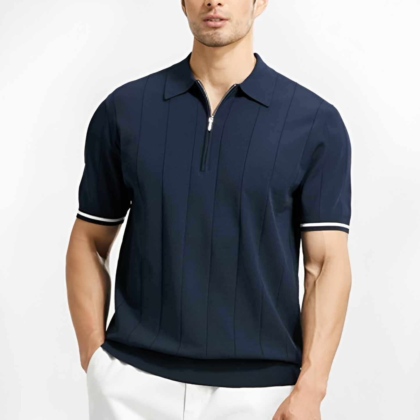 Retro Luxury Zip Polo