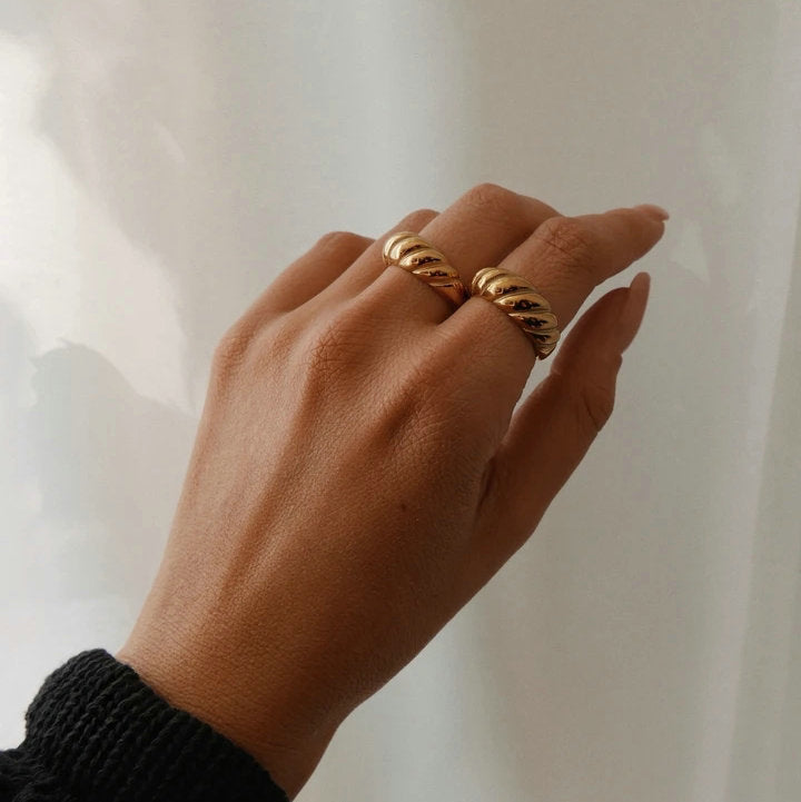 Dainty Crescent Ring | 18K Stainless Steel, Hypoallergenic and Tarnish Resistant 3