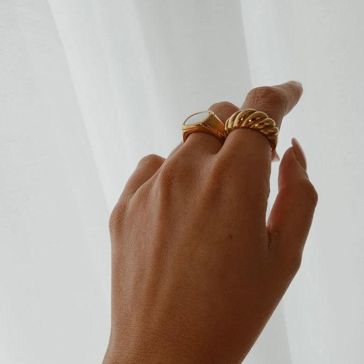 Dainty Crescent Ring | 18K Stainless Steel, Hypoallergenic and Tarnish Resistant 4