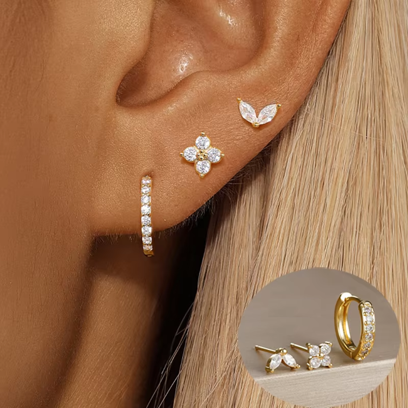 Dainty Earring Set | Mix and Match Stainless Steel Hoops and Studs 1