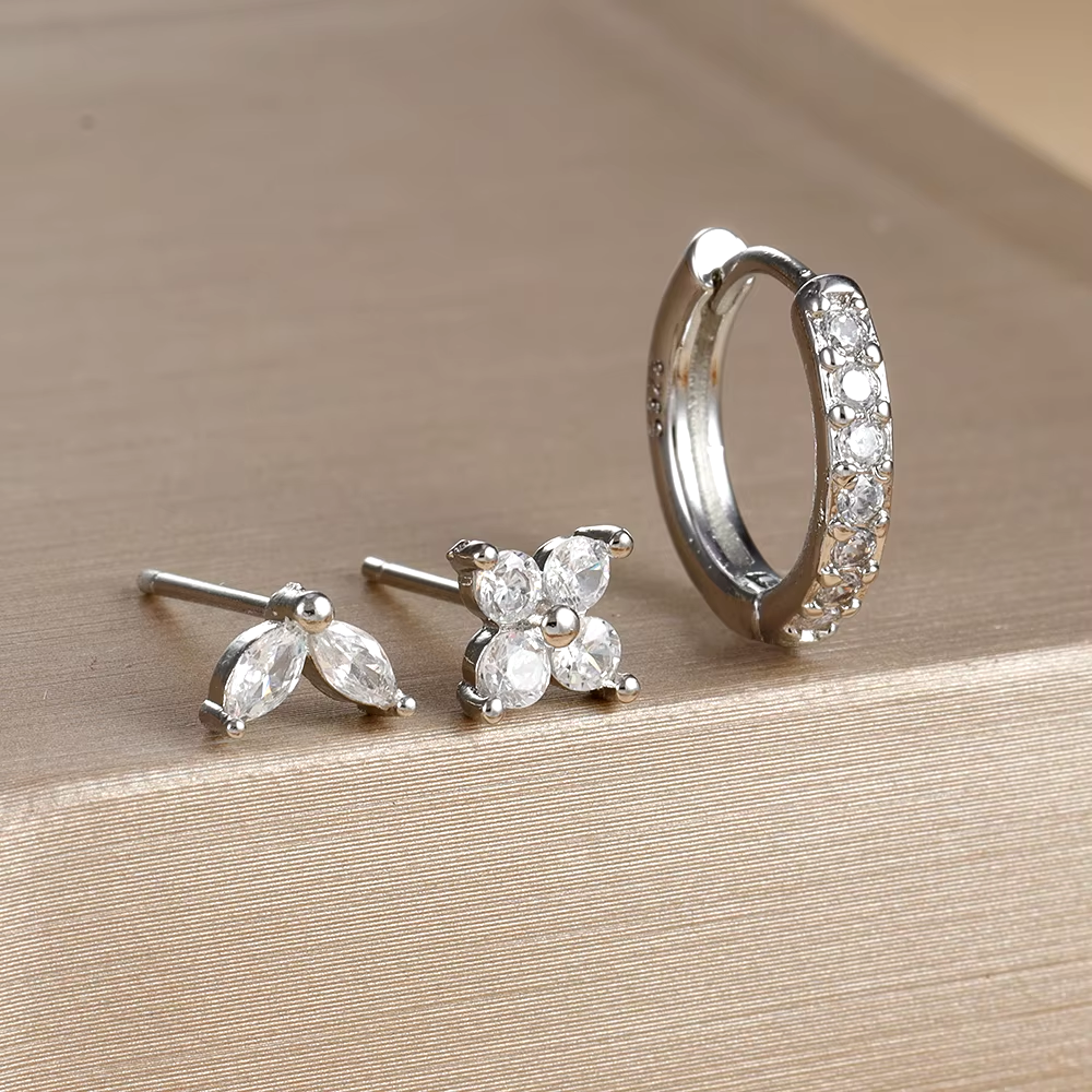 Dainty Earring Set | Mix and Match Stainless Steel Hoops and Studs 2
