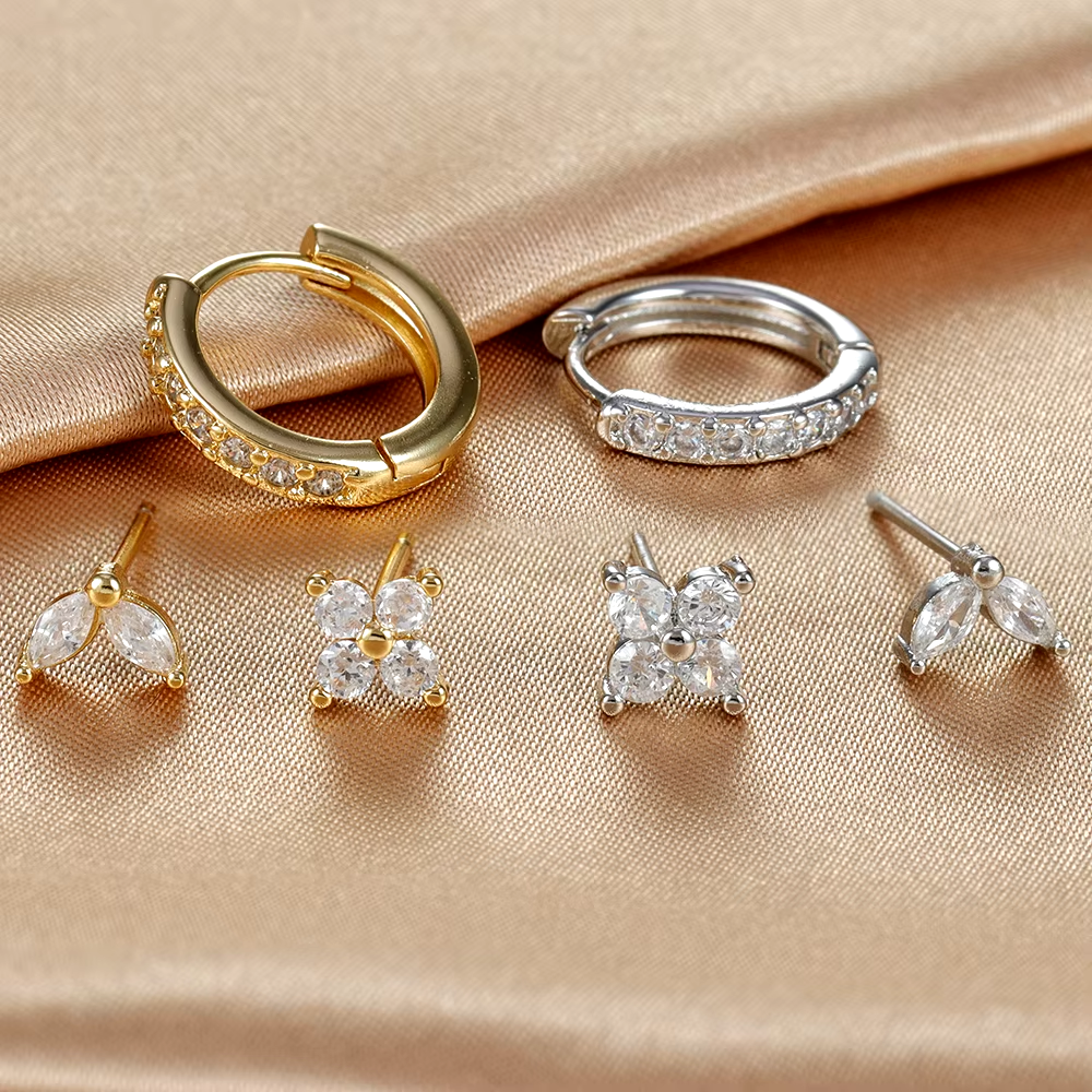 Dainty Earring Set | Mix and Match Stainless Steel Hoops and Studs 3