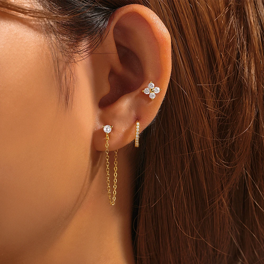 Dainty Earrings for Women | Hypoallergenic S925 Sterling Silver Set of 6 0