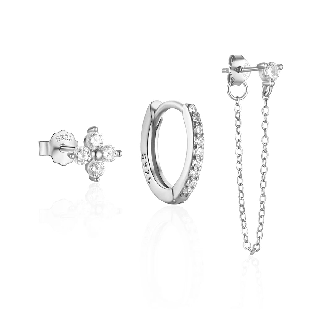 Dainty Earrings for Women | Hypoallergenic S925 Sterling Silver Set of 6 2