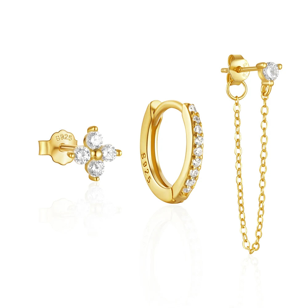 Dainty Earrings for Women | Hypoallergenic S925 Sterling Silver Set of 6 3