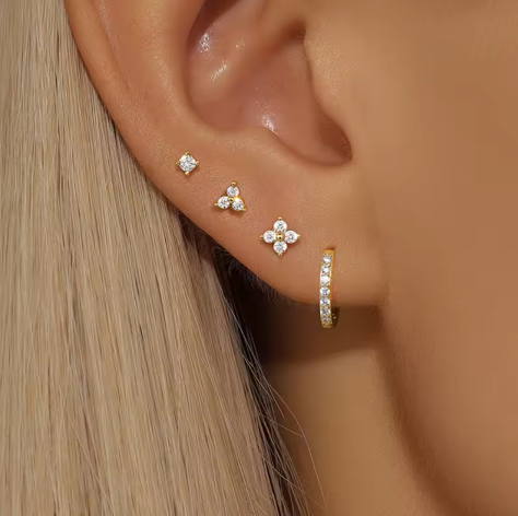 Earring Set | 4-Pair Dainty Collection for Versatile Styling 1