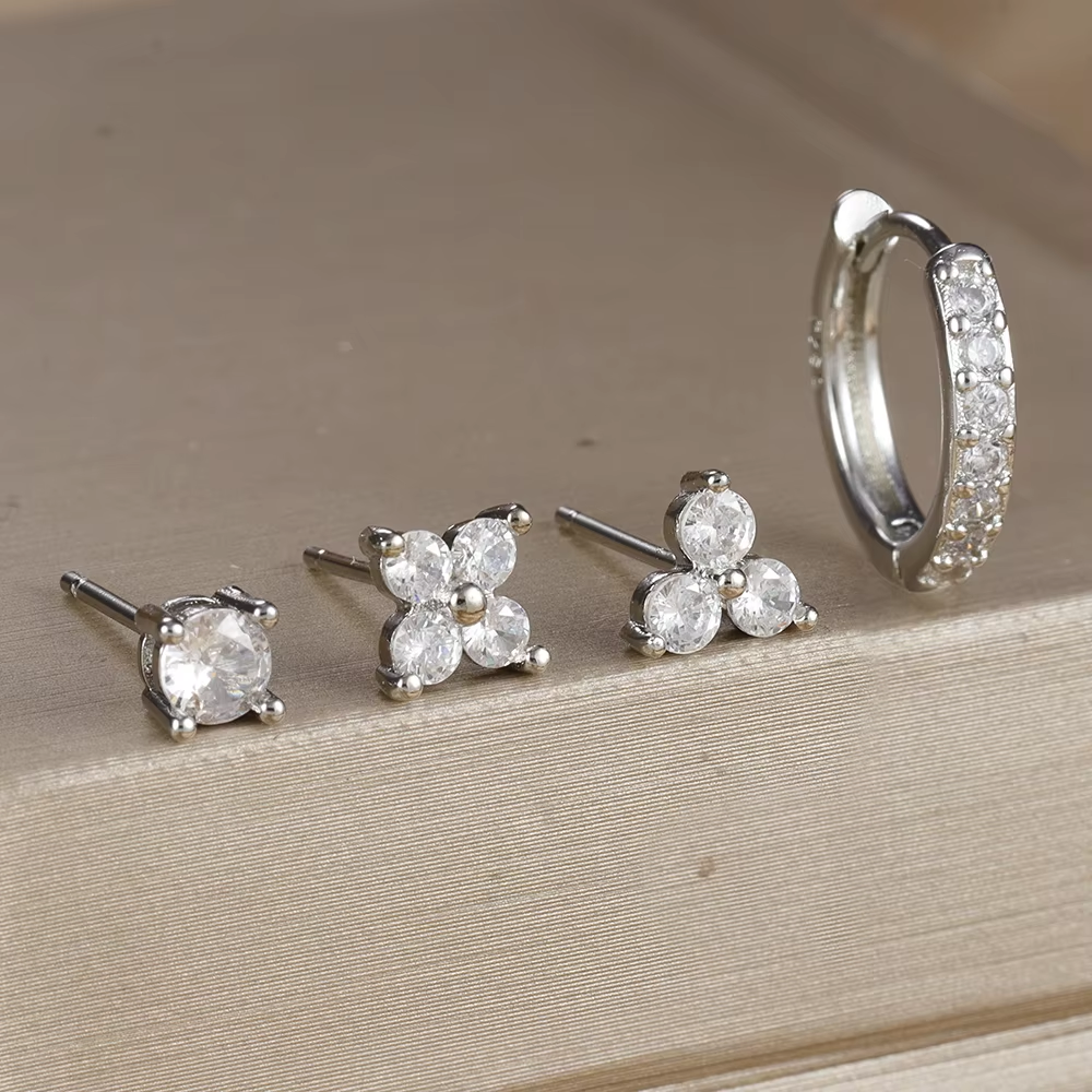 Earring Set | 4-Pair Dainty Collection for Versatile Styling 2