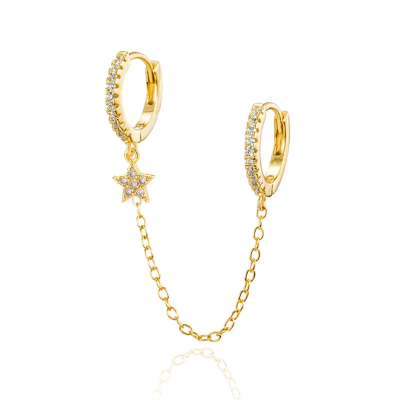 Earring Set | Dainty Surgical Stainless Steel Hoops and Chains for Versatile Styling 2