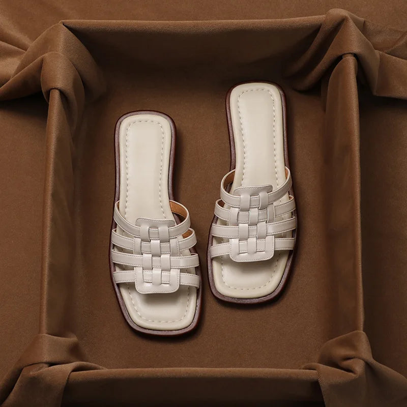 Eco-Leather Woven Slippers 4