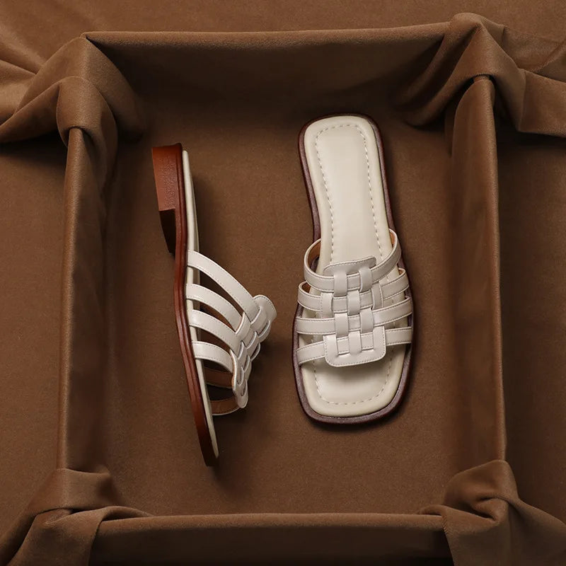 Eco-Leather Woven Slippers 5
