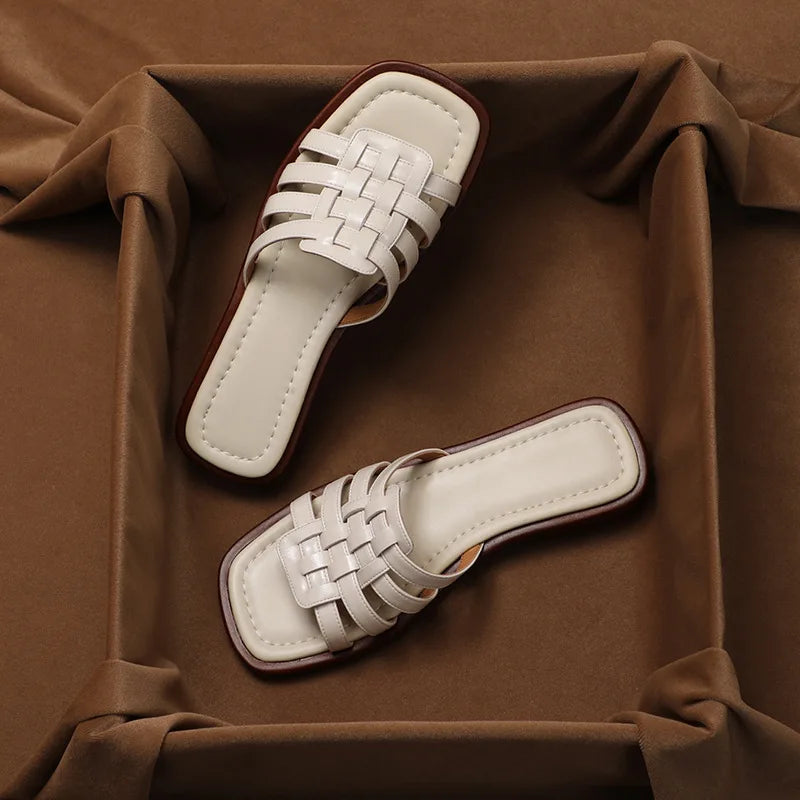 Eco-Leather Woven Slippers 6