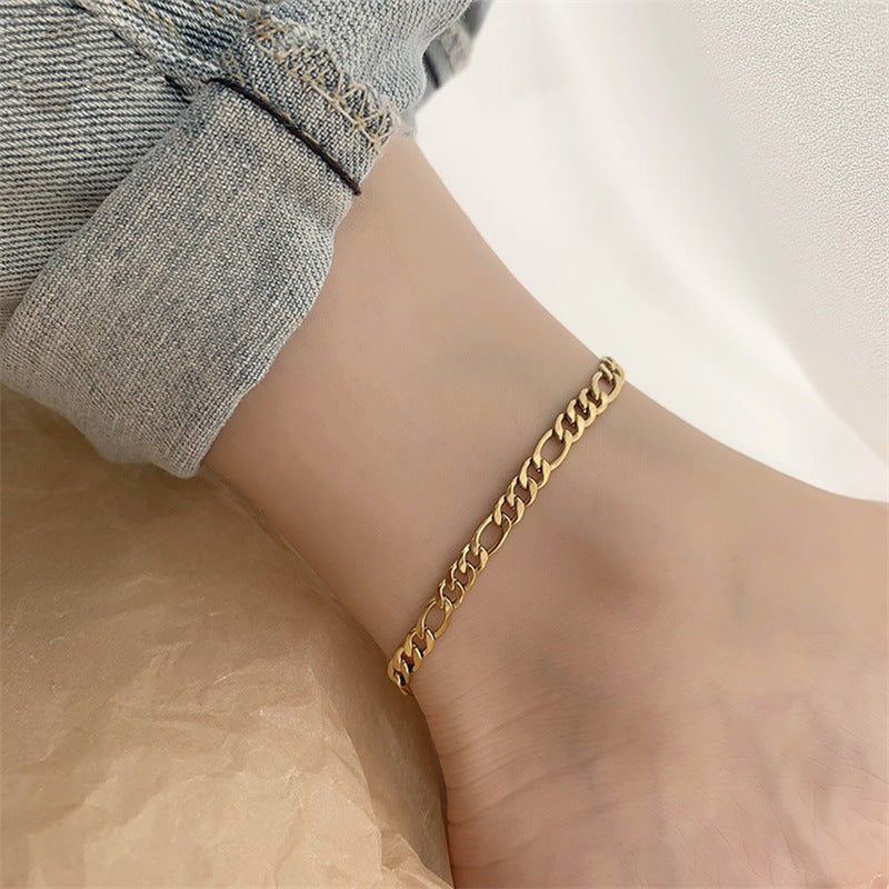 Elegant Gold Anklet | Hypoallergenic Stainless Steel-Plated 14k Gold 3