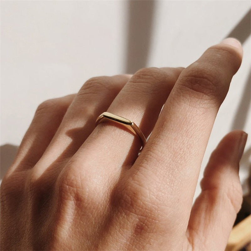 Geometric Gold Ring | Ethically Sourced Stainless Steel-Plated 18k Gold 6