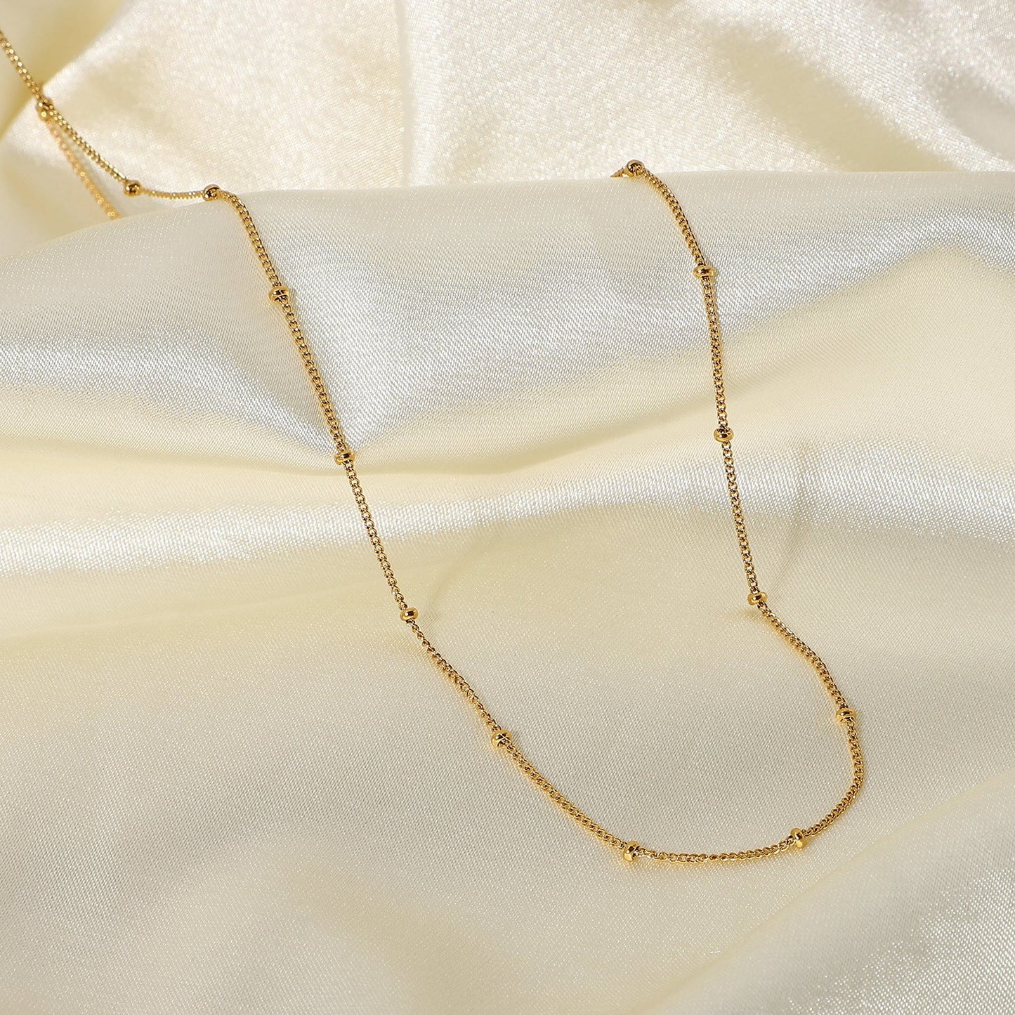 Gold Chain Necklace | Elegant Design with Delicate Beads 5