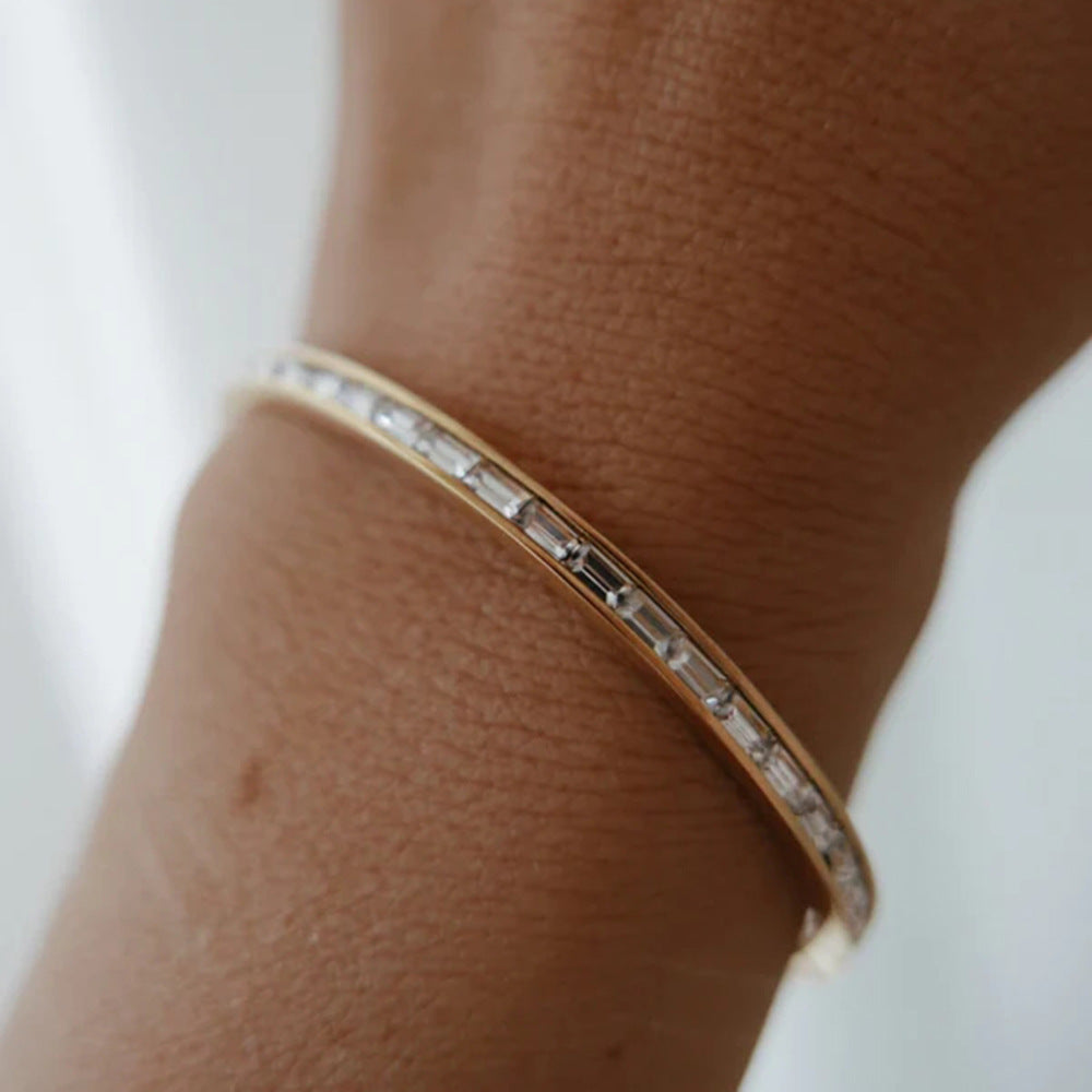 Gold Diamond Bangle | Waterproof Hypoallergenic Stainless Steel 1